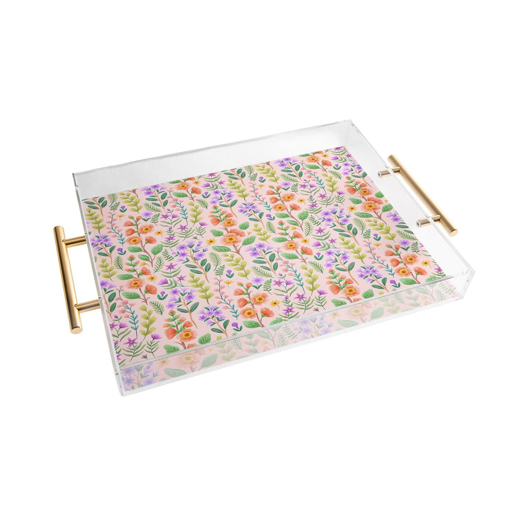 Pimlada Phuapradit Ditsy Spring Floral Acrylic Tray