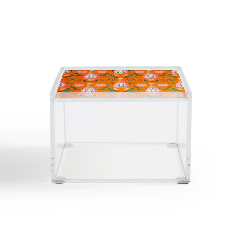 Design by Spark Rose Bubbly And Florals Acrylic Box