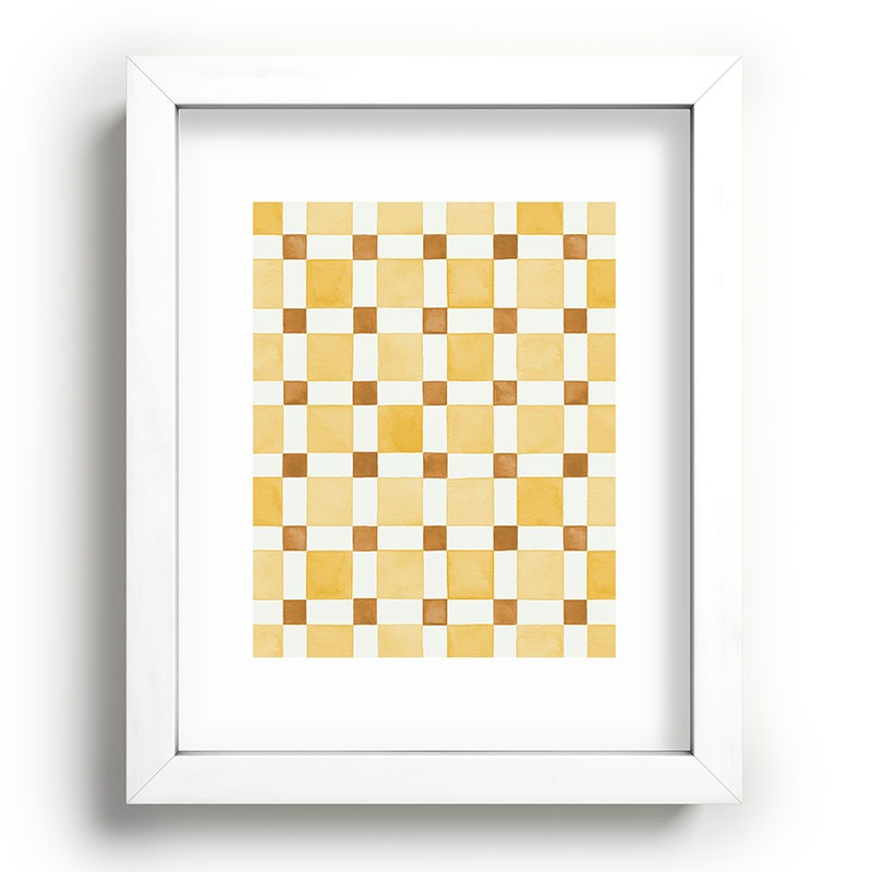 Ninola Design Everyday Artifact Checker Mosaic Tiles Geometry Yellow Recessed Framing Rectangle
