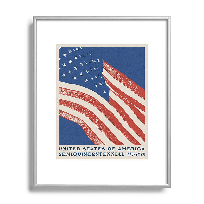 DENY Designs Stars n Stripes Semiquincentennial Metal Framed Art Print
