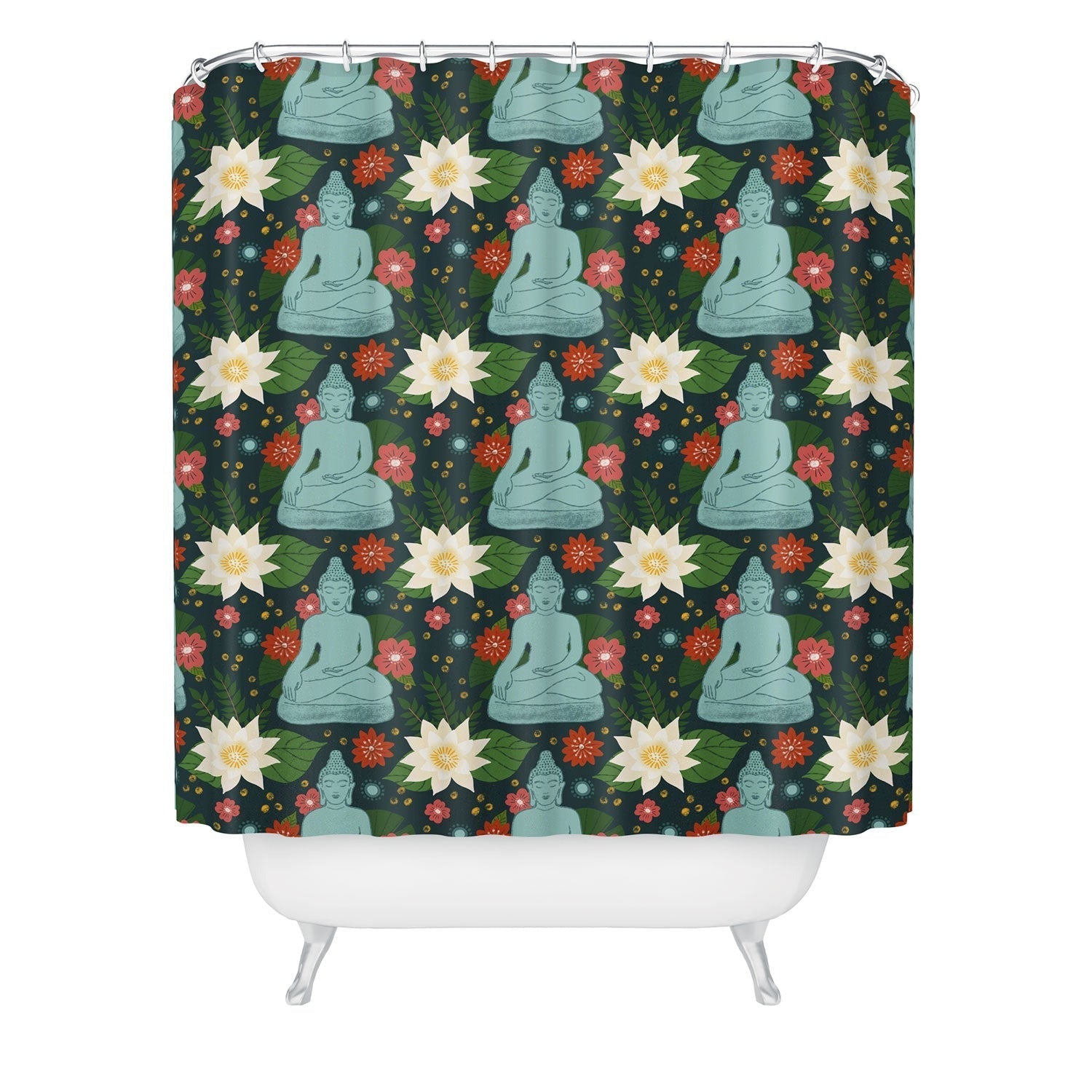 Design by Spark Meditating Lotus Buddha Shower Curtain