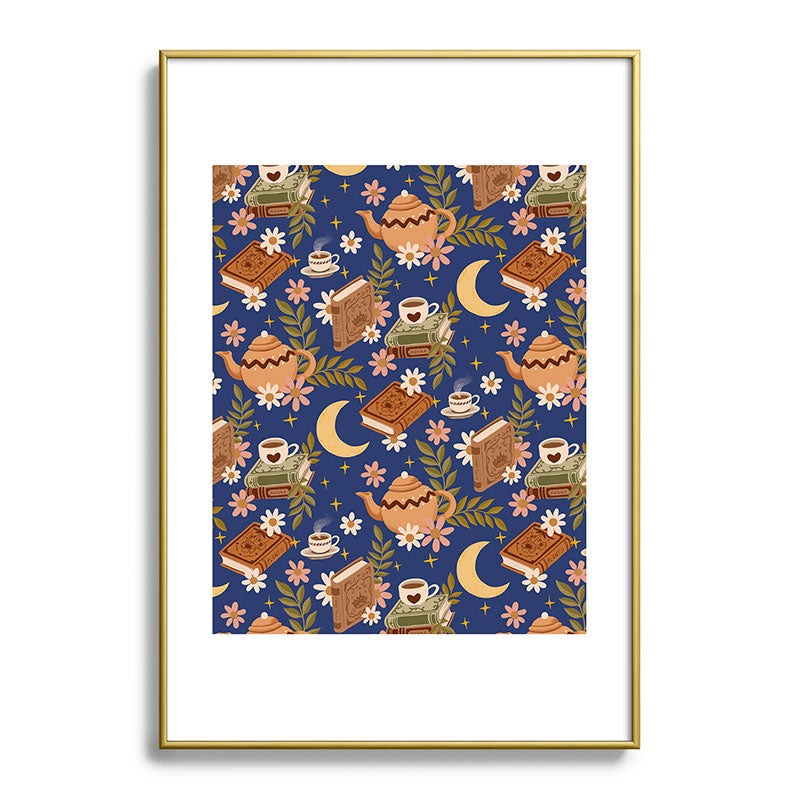 Avenie Moonlit Reading Nook II Metal Framed Art Print