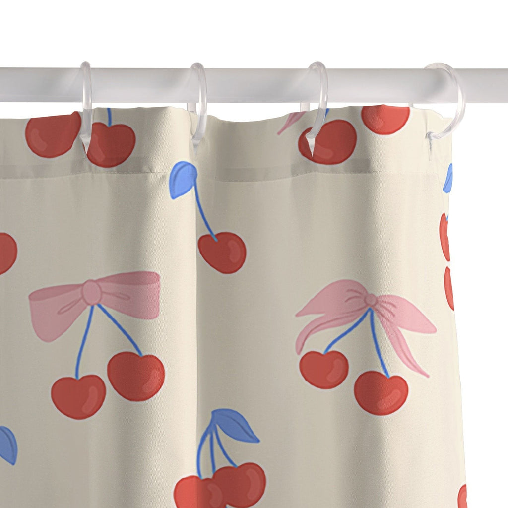 Design by Spark Cherries And Ribbons Shower Curtain