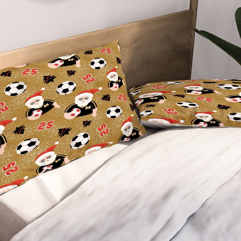 Design by Spark Sporty Soccer Santa Holiday Pillow Shams