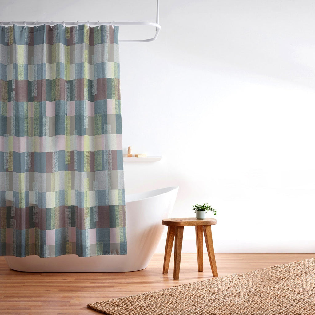 Marta Barragan Camarasa Dynamic Linear Blocks Shower Curtain