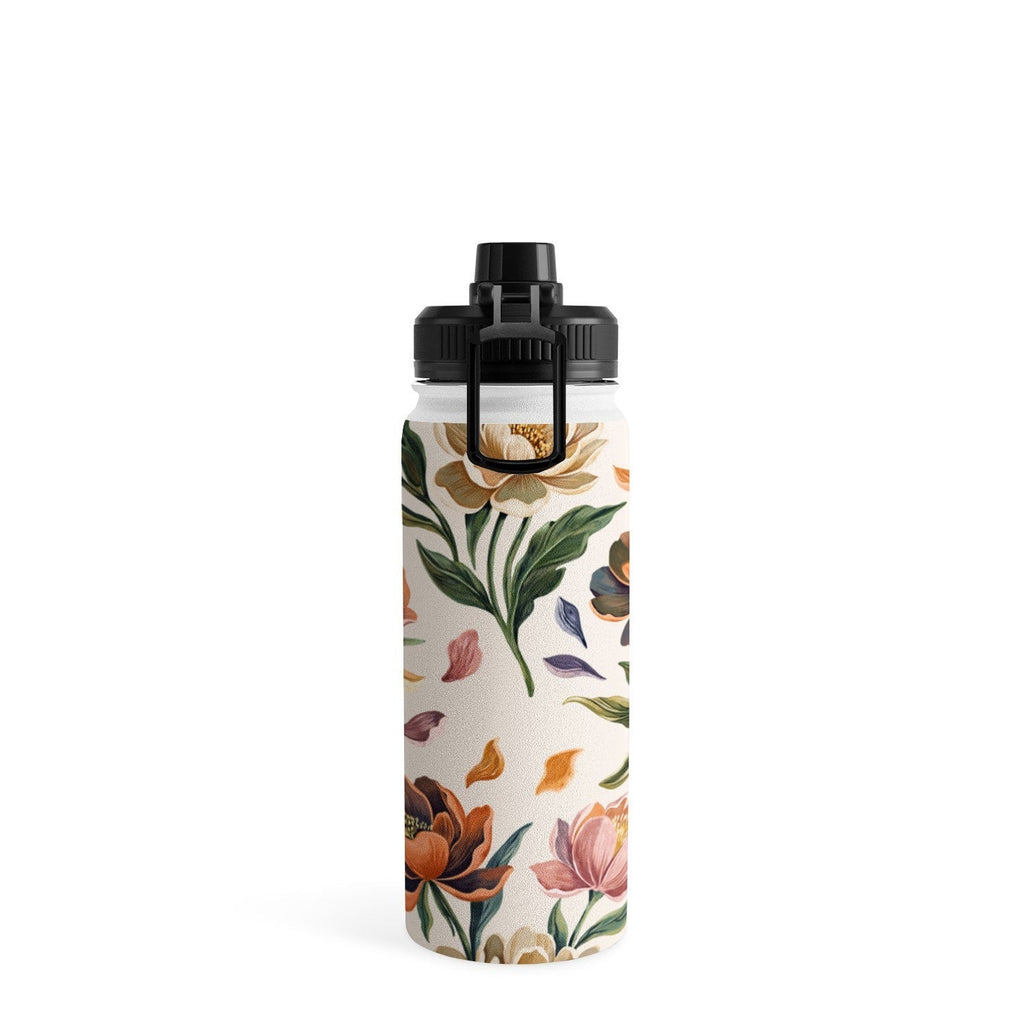 Marta Barragan Camarasa Hand Painted Peony Florals Water Bottle