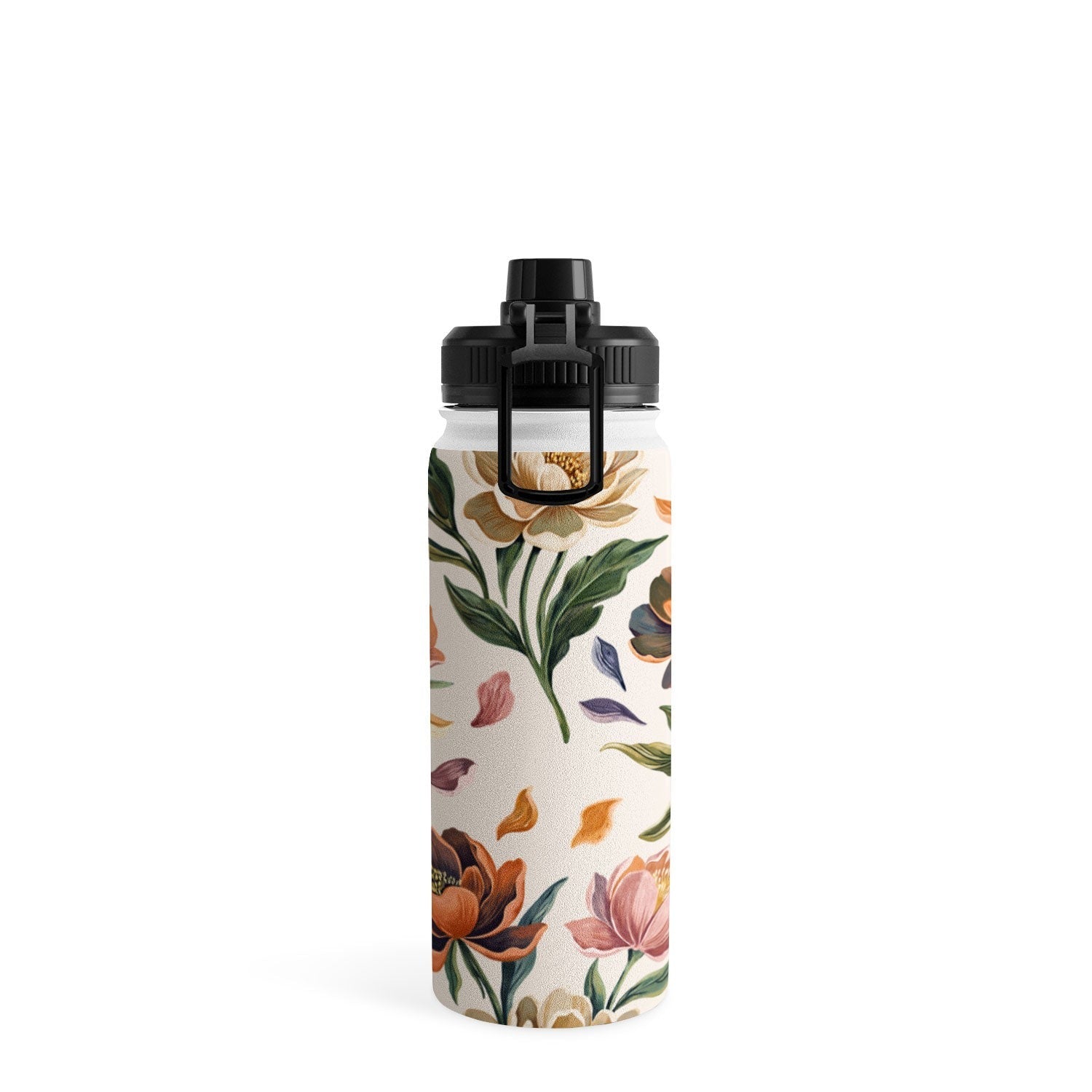 Marta Barragan Camarasa Hand Painted Peony Florals Water Bottle