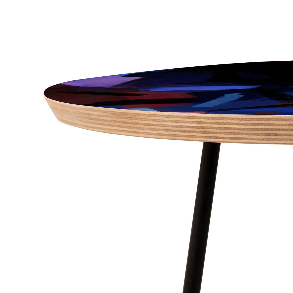 83 Oranges Midnight Sparks Round Side Table