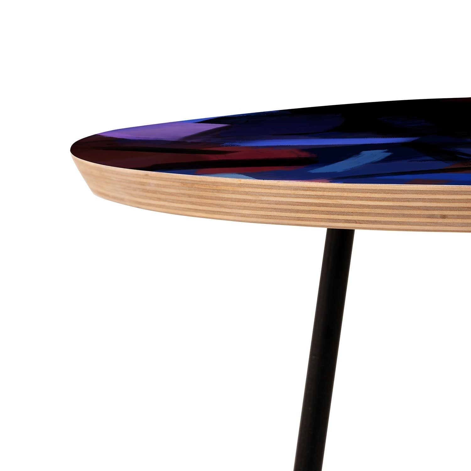 83 Oranges Midnight Sparks Round Side Table