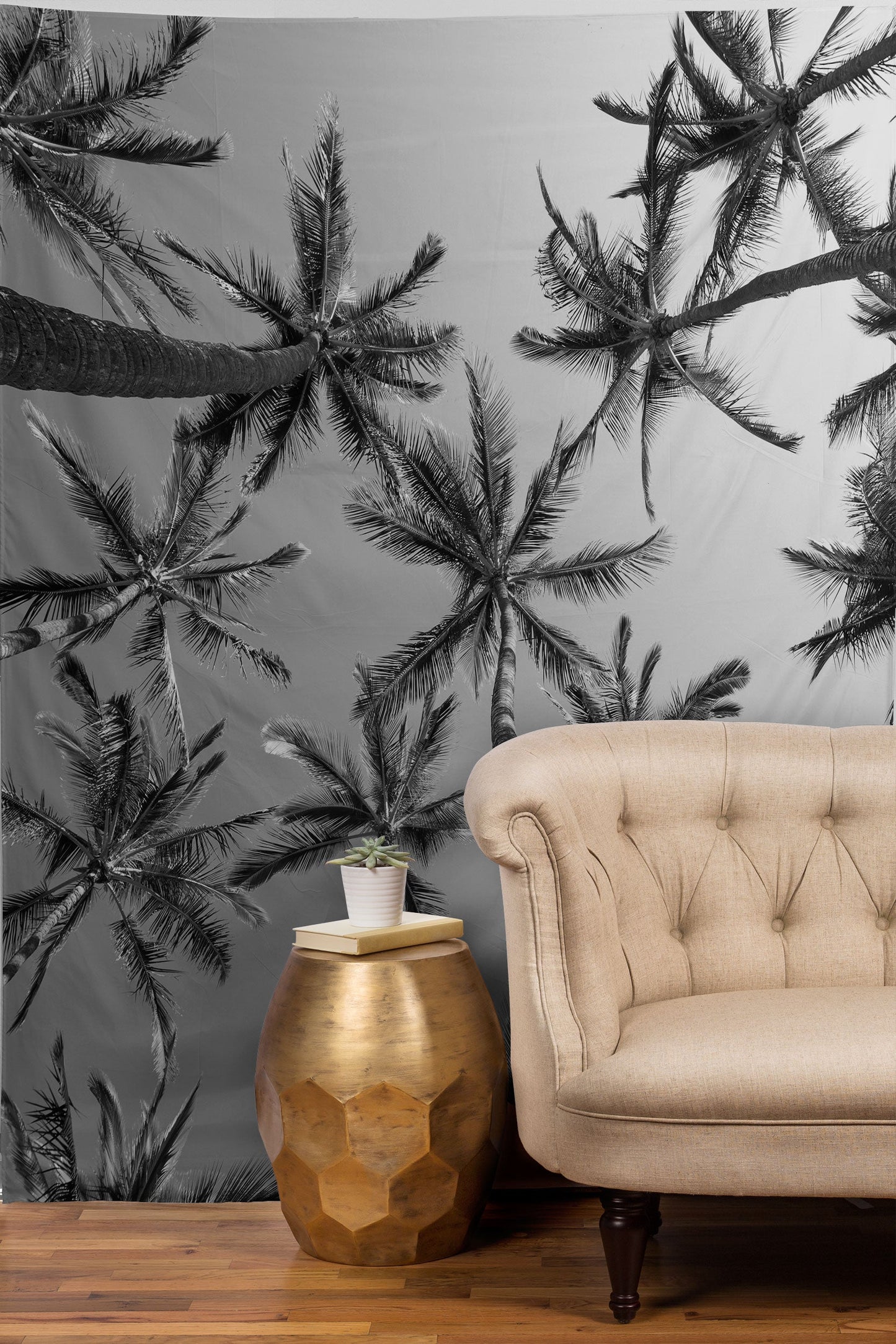 Bree Madden BW Palms Tapestry