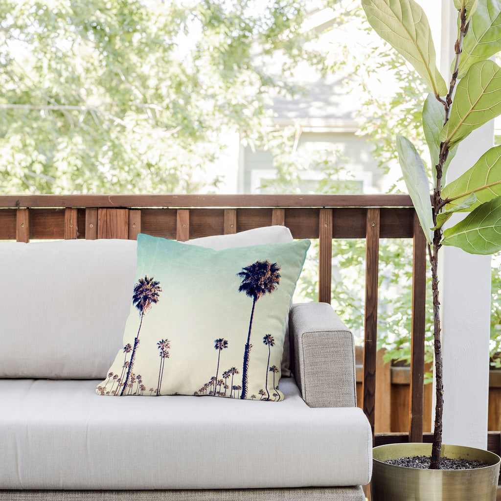 Bree Madden California Palm Trees Outdoor Throw Pillow