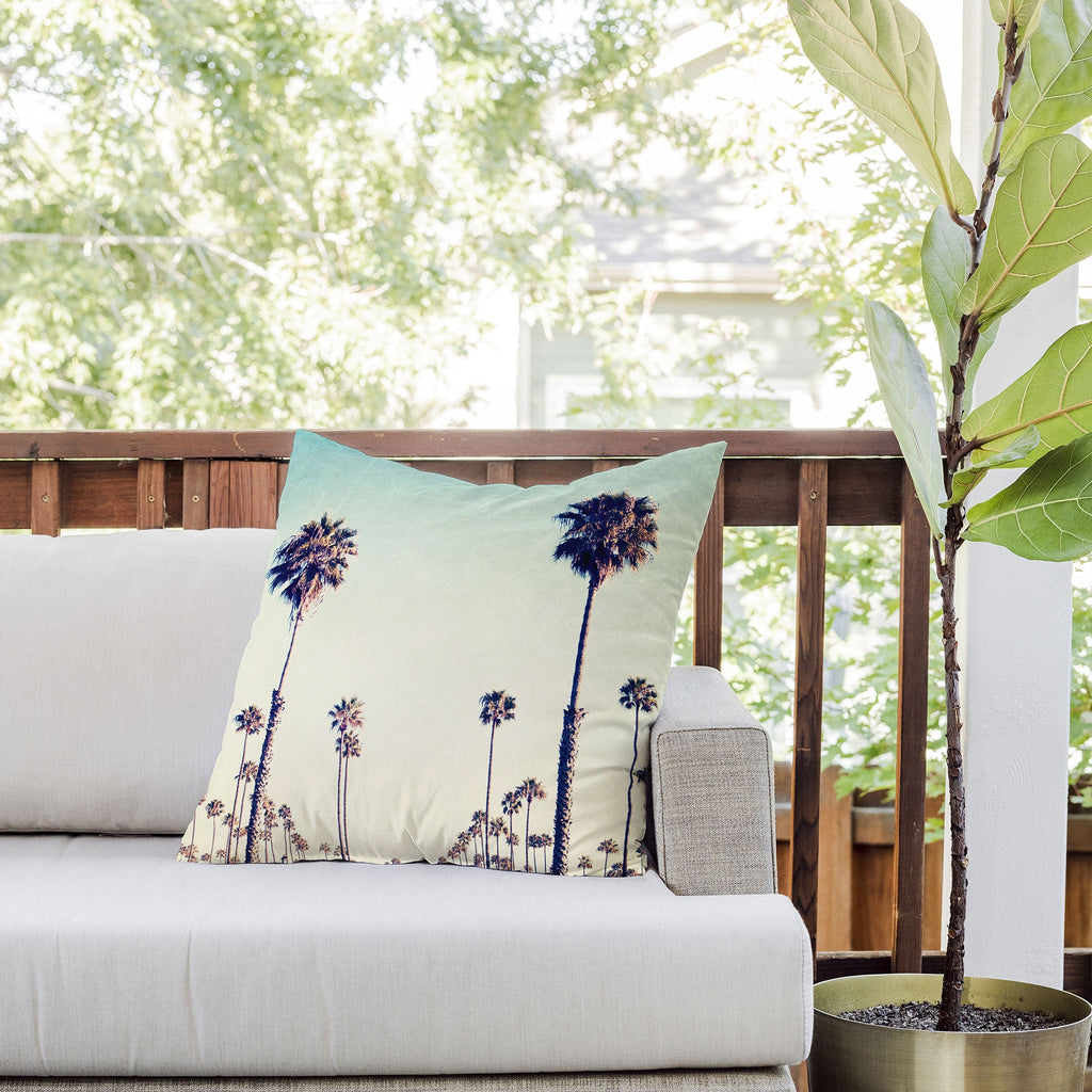 Bree Madden California Palm Trees Outdoor Throw Pillow