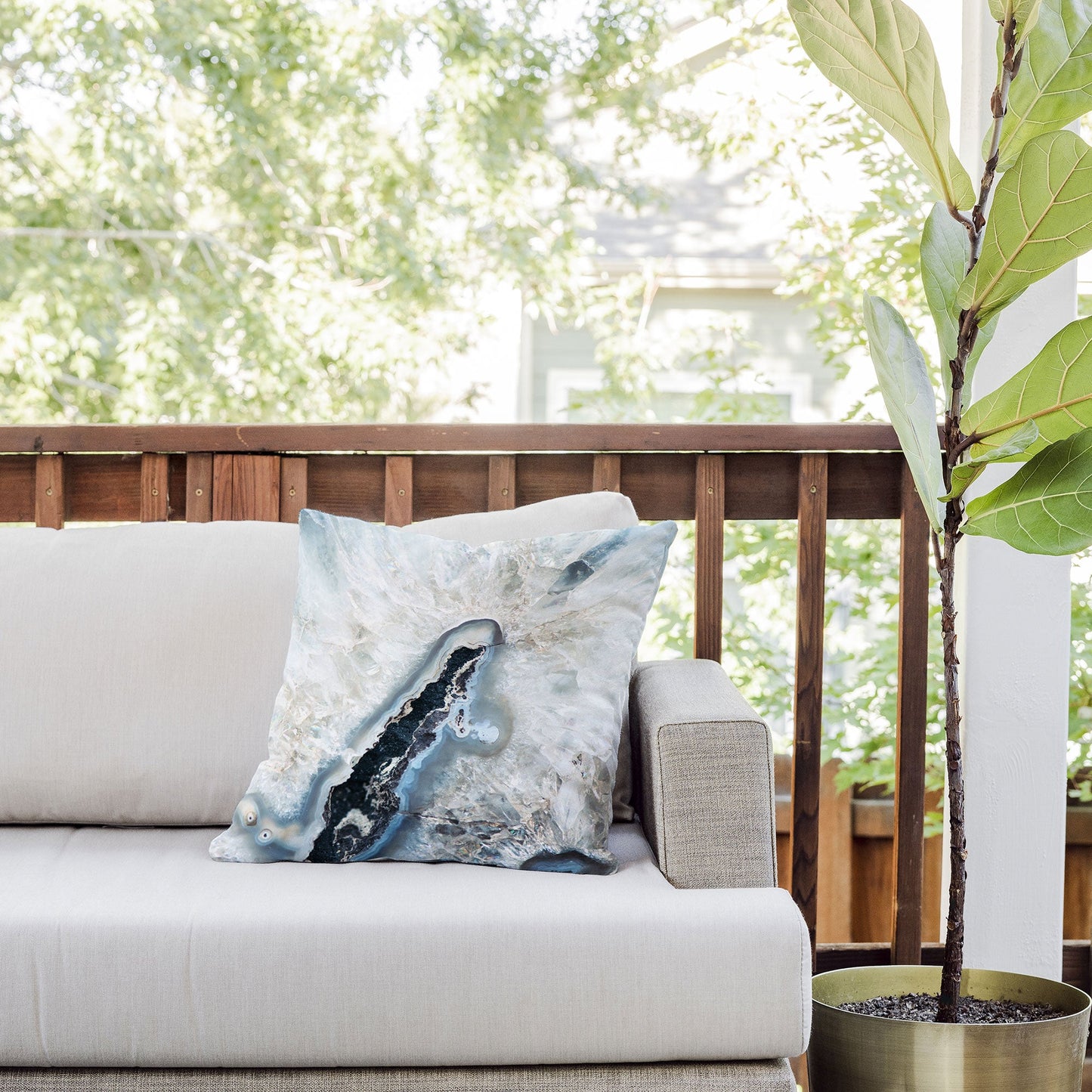 Bree Madden Ice Crystals Outdoor Throw Pillow