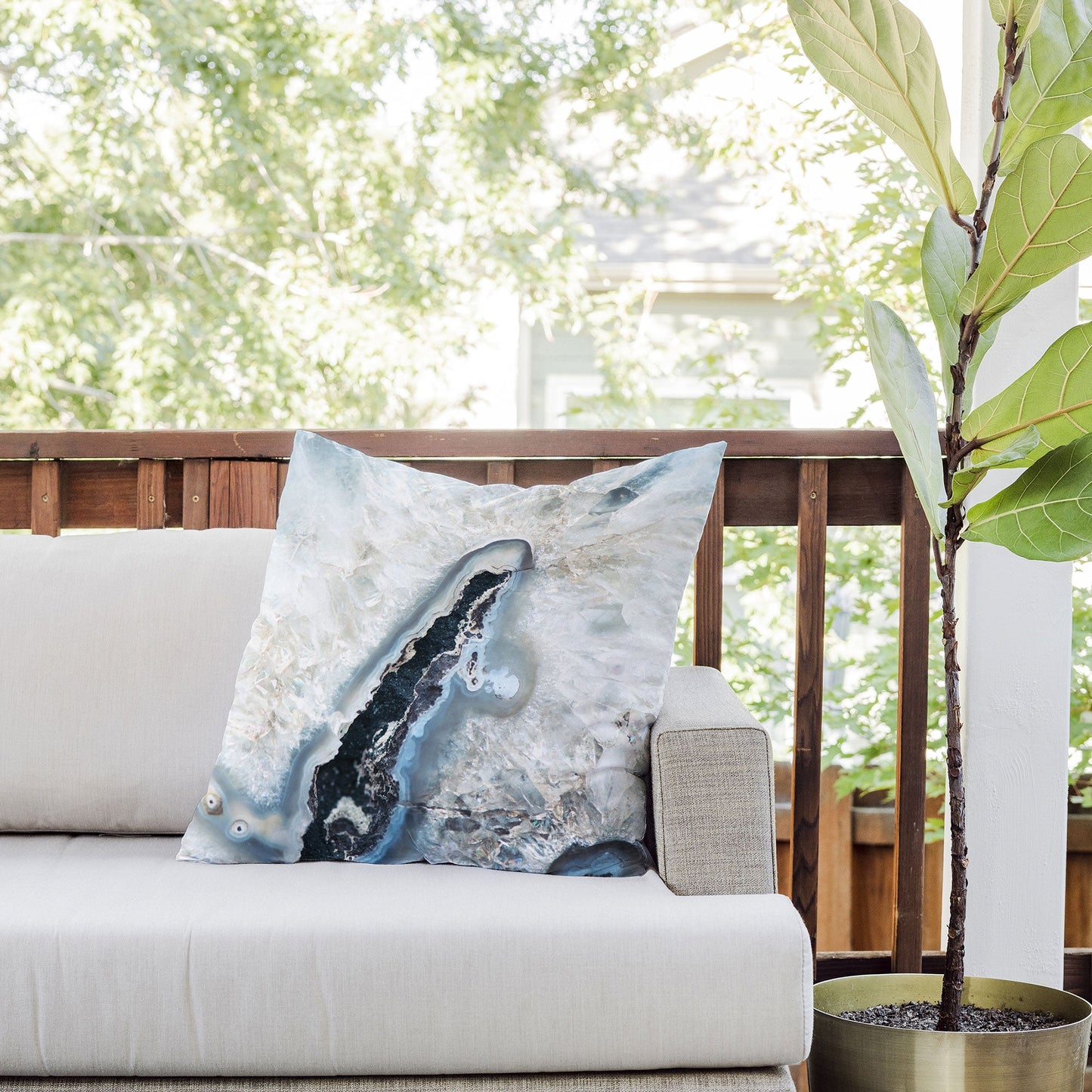 Bree Madden Ice Crystals Outdoor Throw Pillow