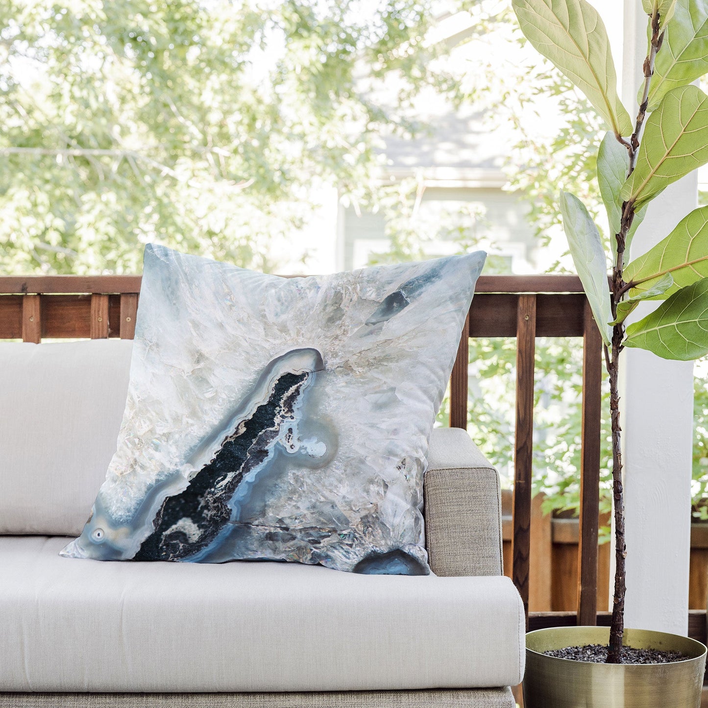Bree Madden Ice Crystals Outdoor Throw Pillow