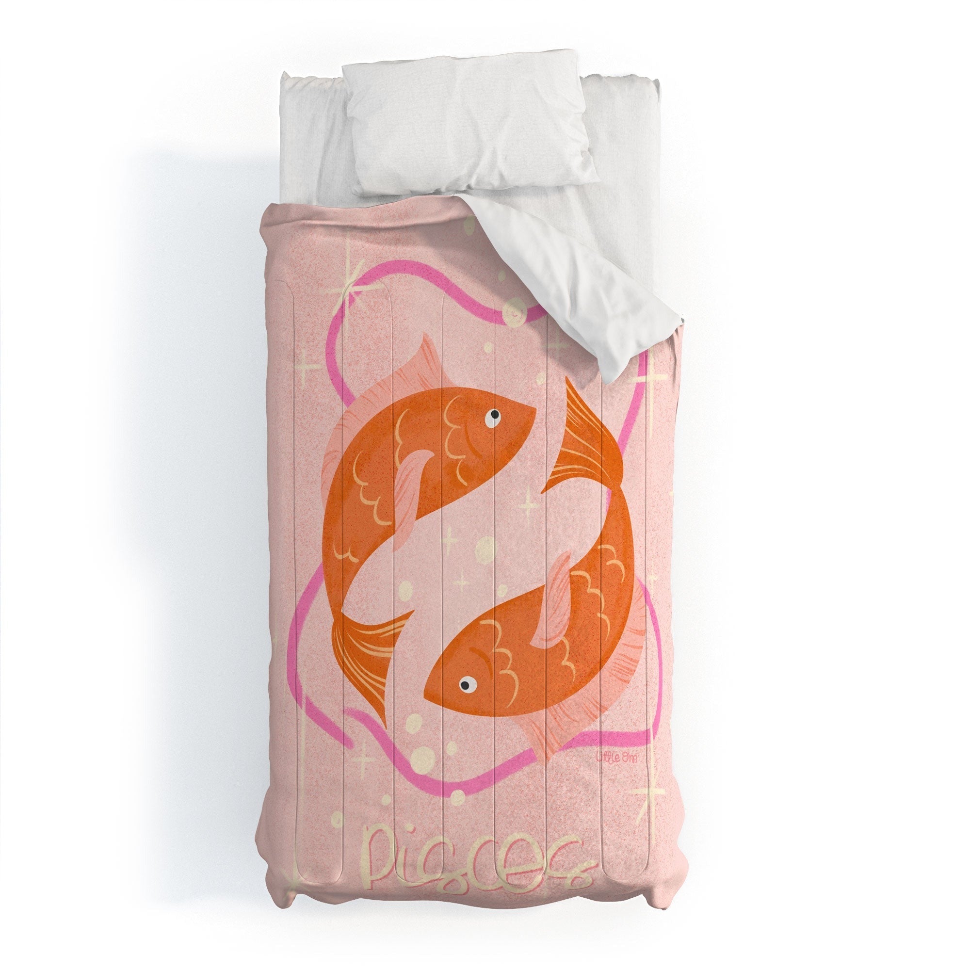Little Om Zodiac Sign Pisces Comforter