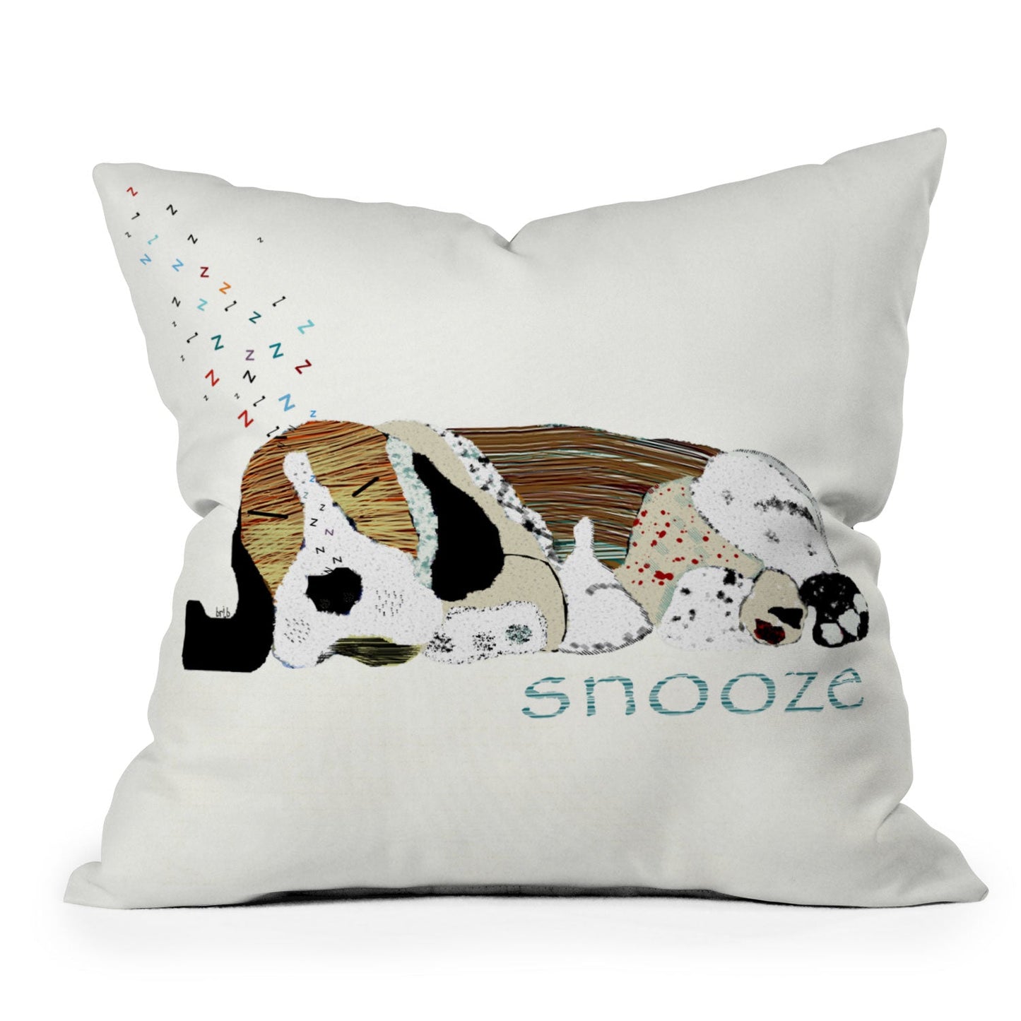 Brian Buckley Snooze Dog Throw Pillow
