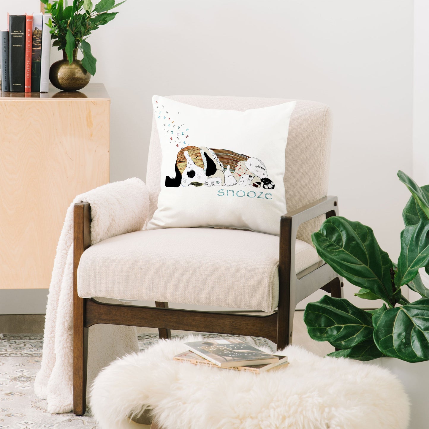 Brian Buckley Snooze Dog Throw Pillow