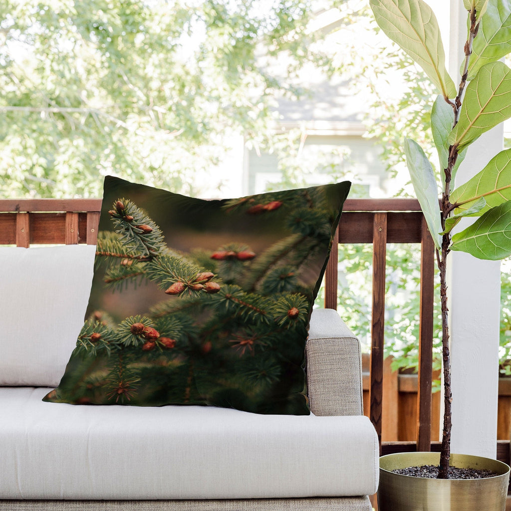 Hannah Kemp Spruce Tips Outdoor Throw Pillow