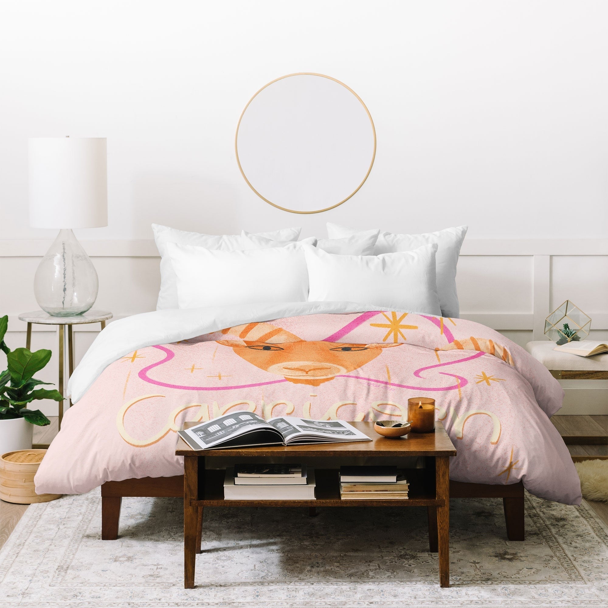 Little Om Zodiac Sign Capricorn Duvet Cover