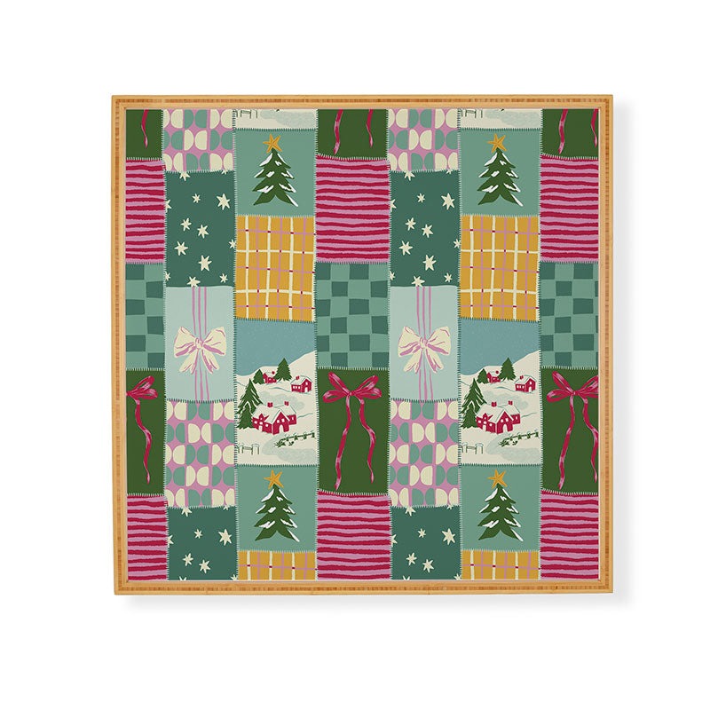 LouBruzzoni Cozy Christmas Patchwork Framed Wall Art