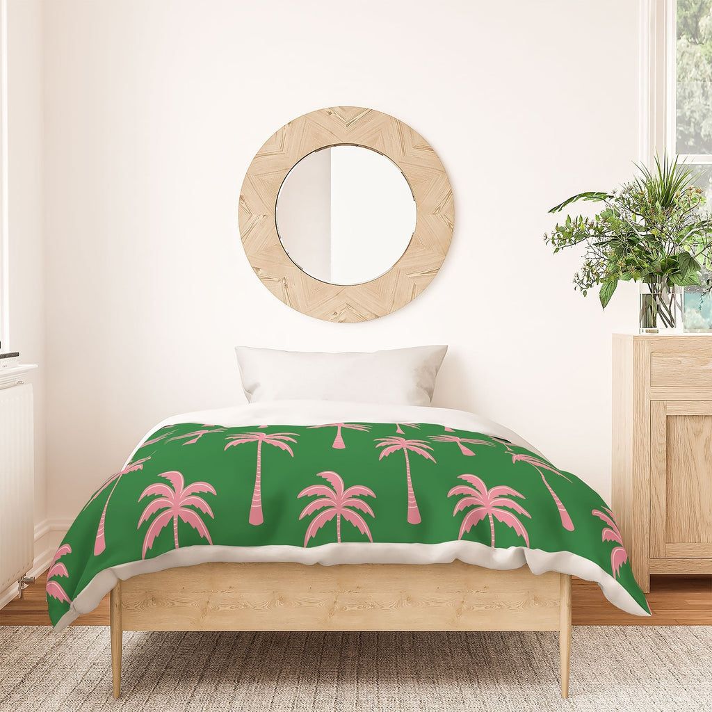 Design by Spark Pink Palm Tree Oasis Duvet Cover