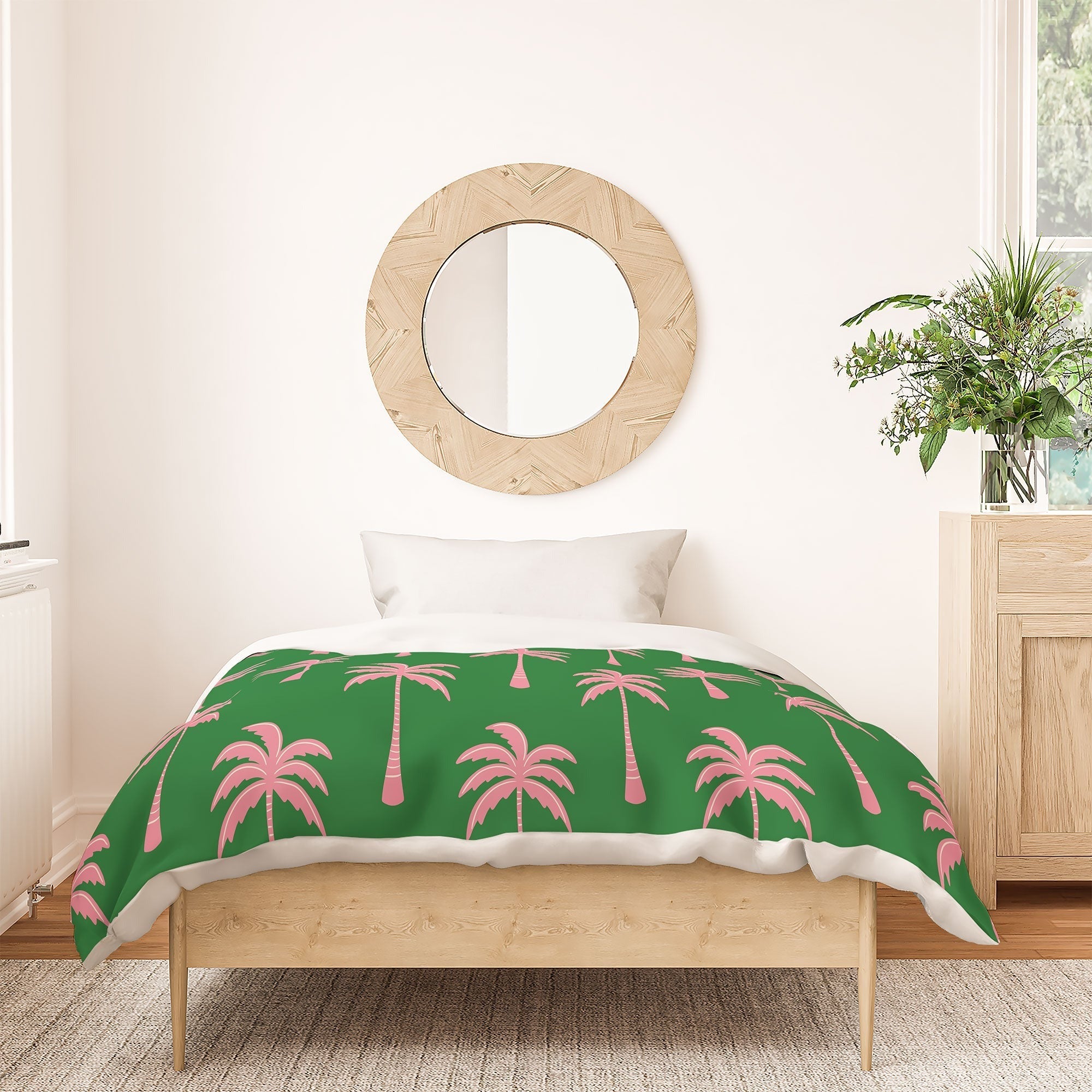 Design by Spark Pink Palm Tree Oasis Duvet Cover