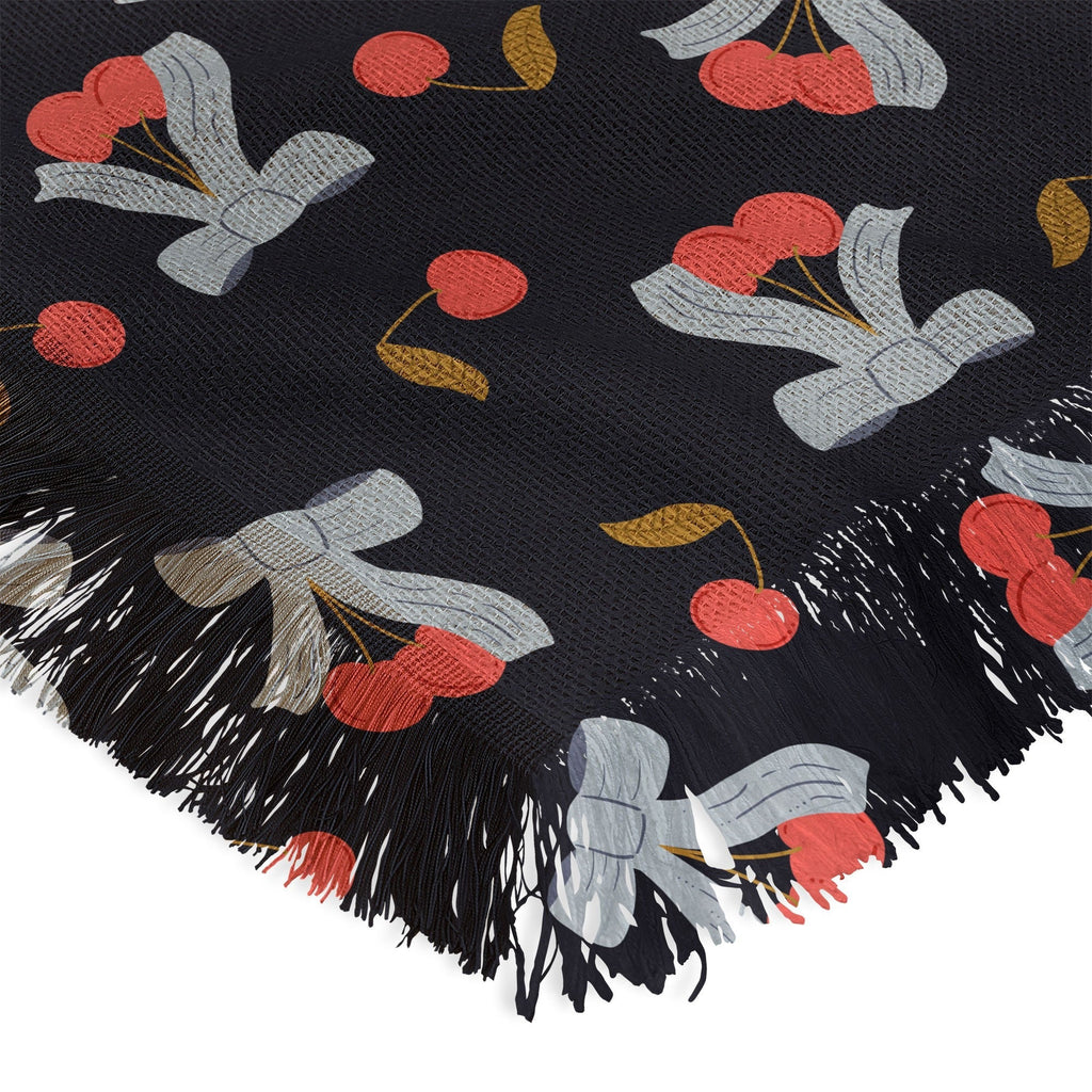 Jennifer Labre Cherries and Bows Throw Blanket