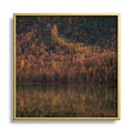 Hannah Kemp Fall Lake Square Metal Framed Art Print
