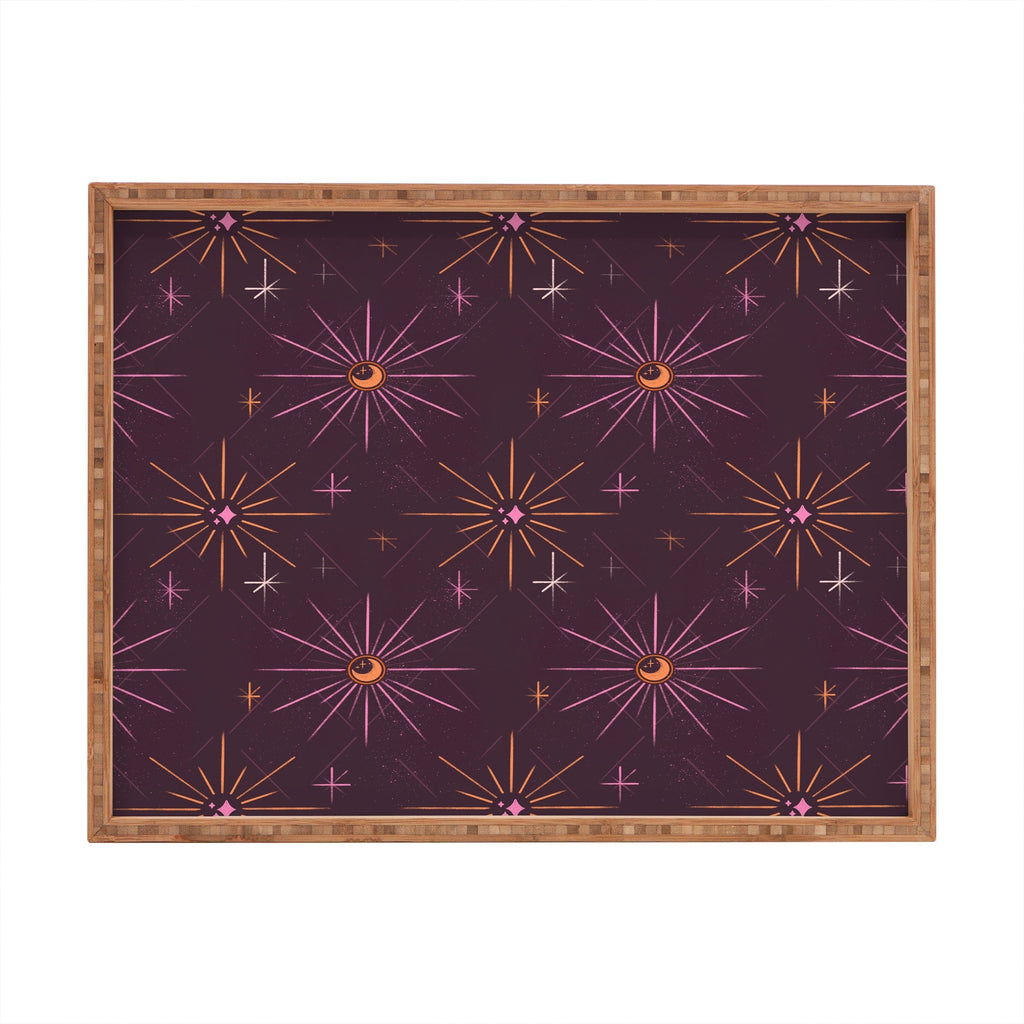 Little Om Pattern Little Moon plum Rectangular Tray