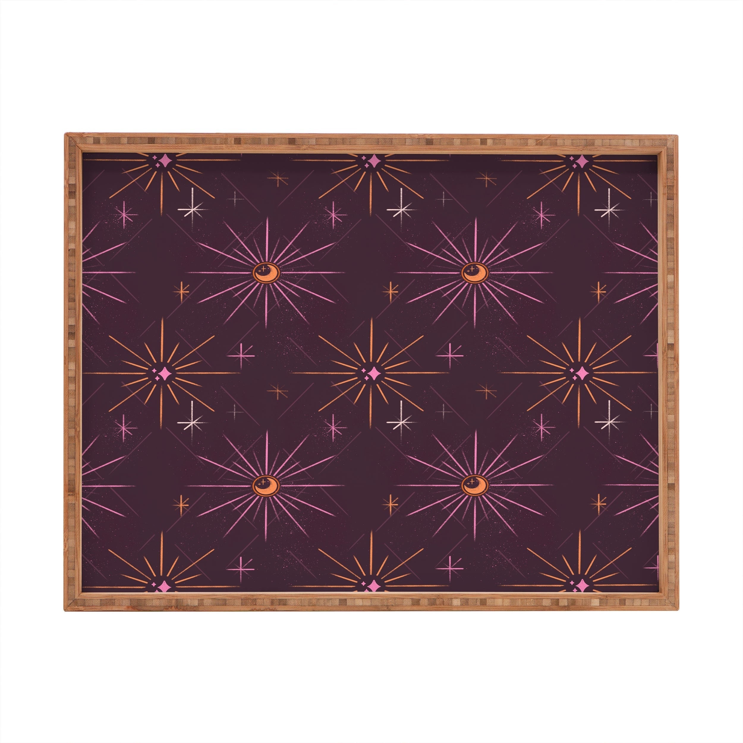 Little Om Pattern Little Moon plum Rectangular Tray