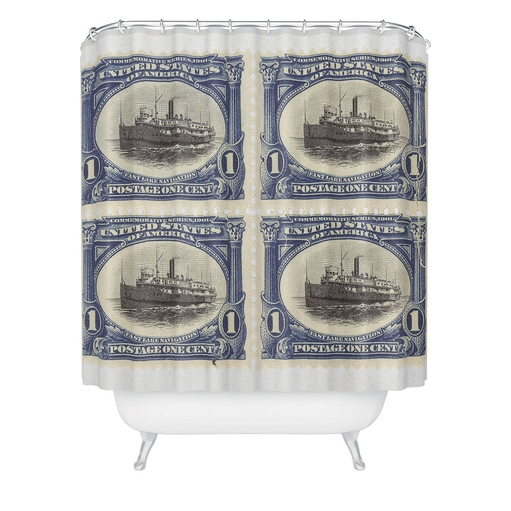 DENY Designs 1901 1c Fast Lake Navigation Stamps Shower Curtain