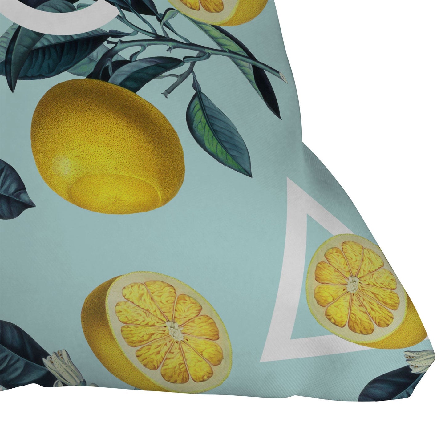 Burcu Korkmazyurek Geometric and Lemon III Outdoor Throw Pillow