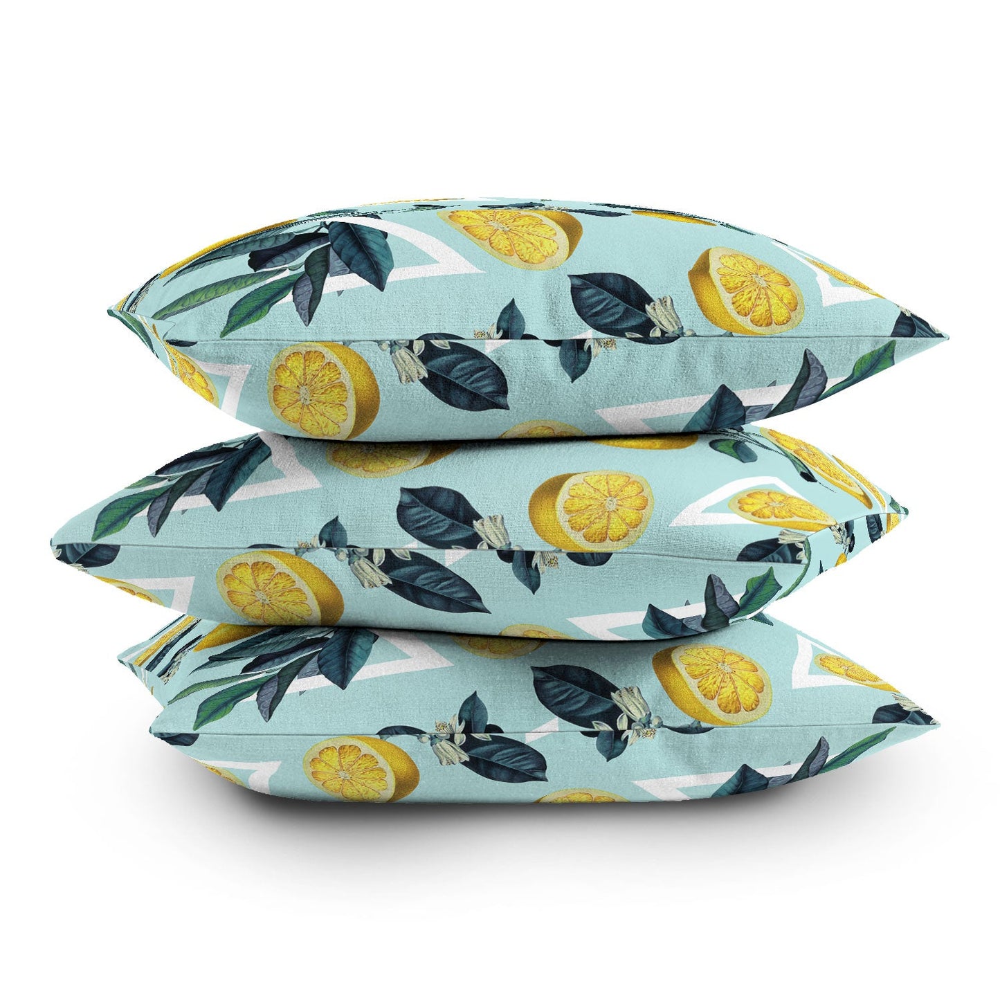 Burcu Korkmazyurek Geometric and Lemon III Outdoor Throw Pillow