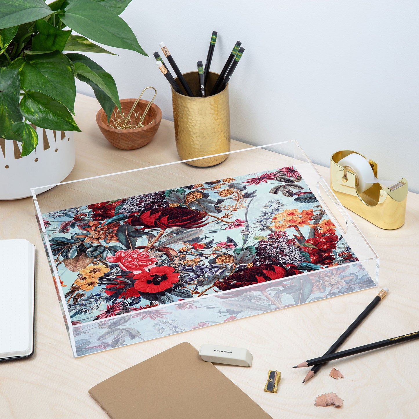 Burcu Korkmazyurek Romantic Garden VI Acrylic Tray