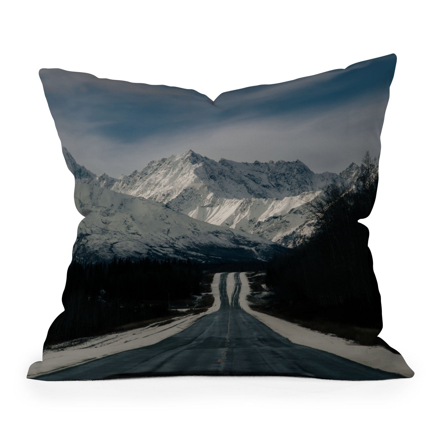 Hannah Kemp Alaska Drive Outdoor Throw Pillow