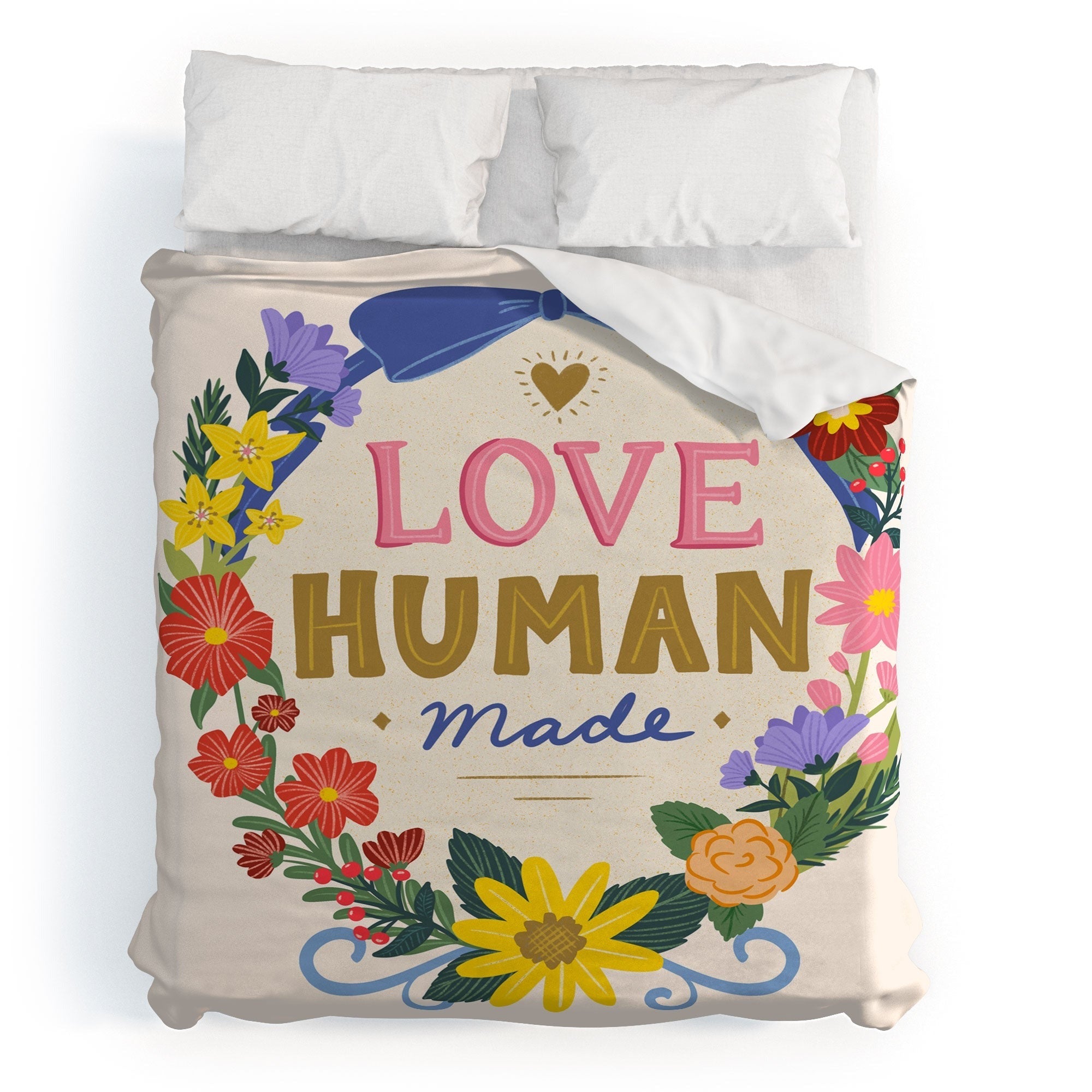 Design by Spark Love Human Made Floral Wreath Duvet Cover