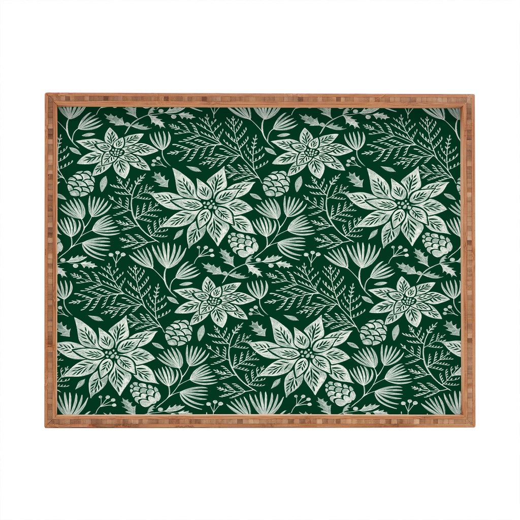 Pimlada Phuapradit Christmas Poinsettia Rectangular Tray