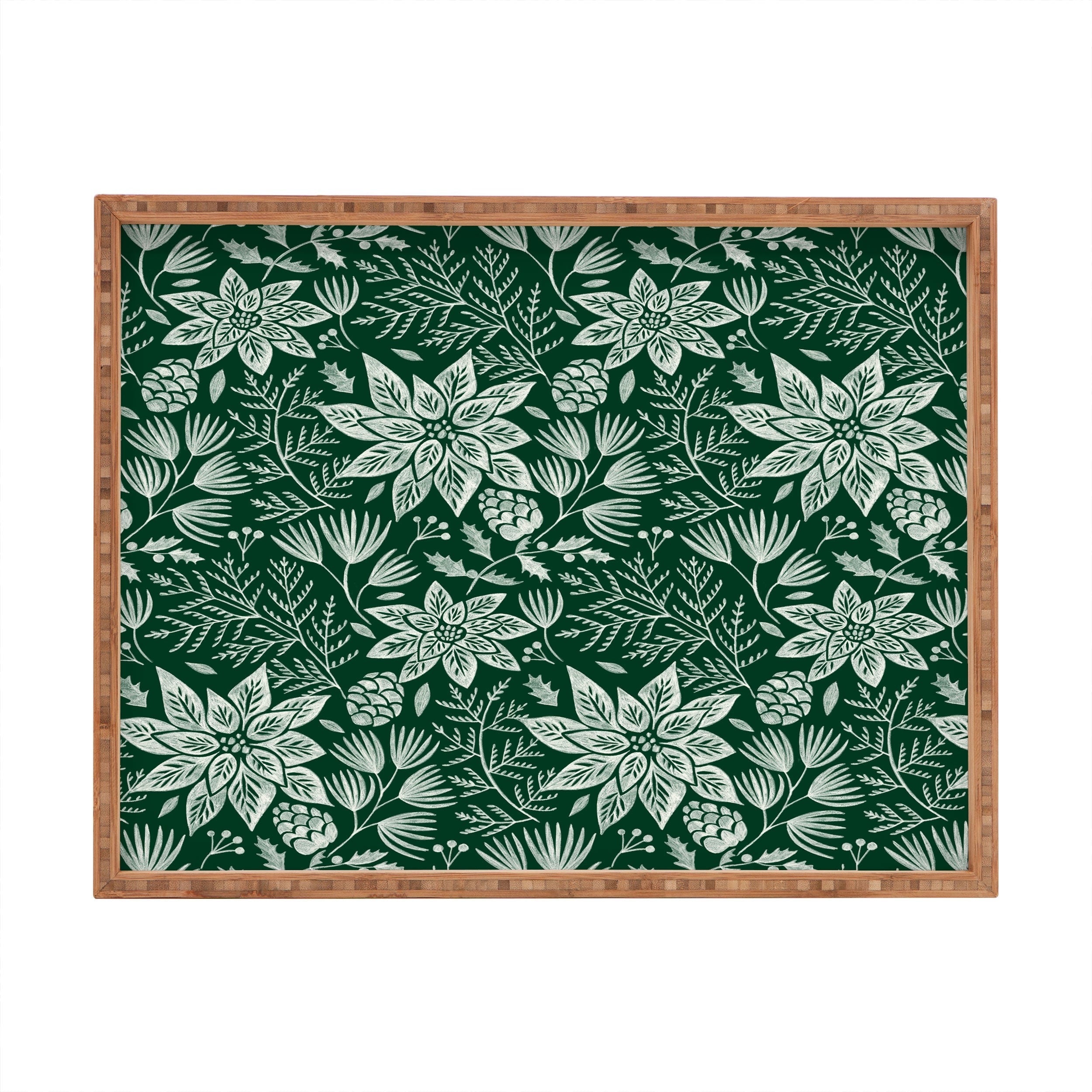 Pimlada Phuapradit Christmas Poinsettia Rectangular Tray