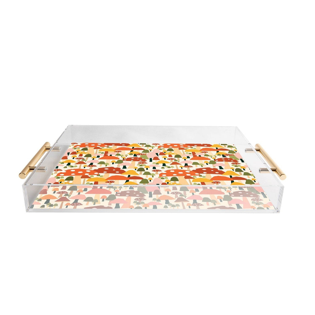 Valeria Frustaci autumnal mushrooms Acrylic Tray