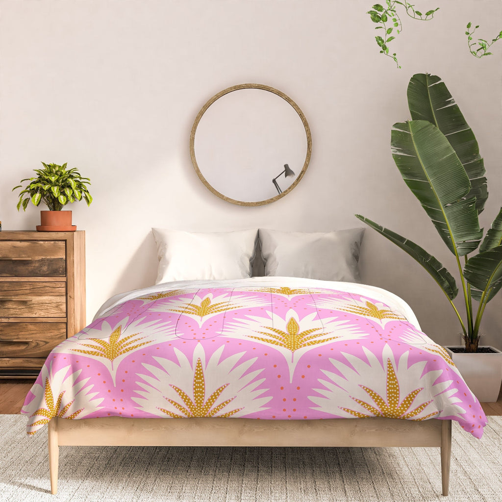 Jennifer Labre Pink Palmetto Comforter
