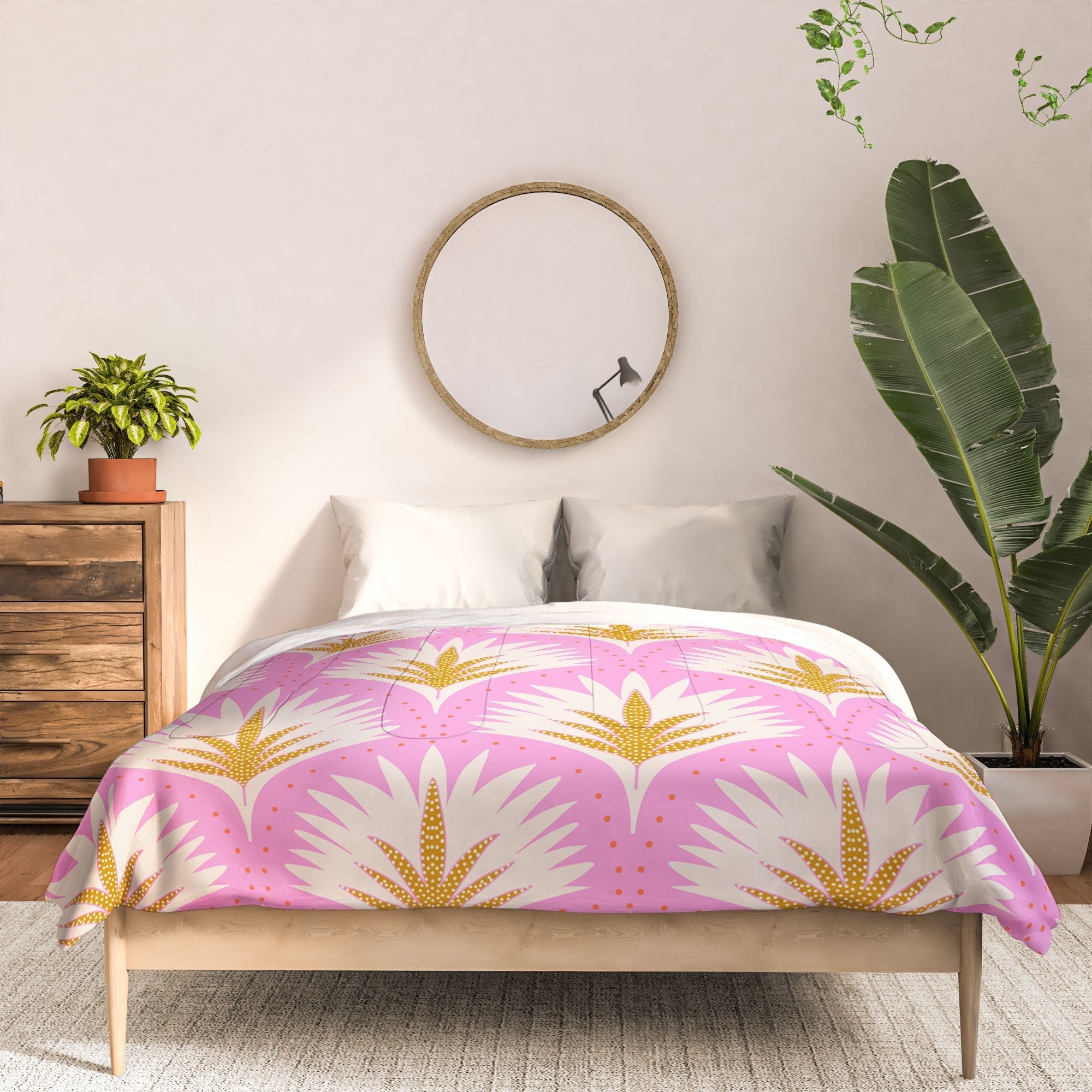 Jennifer Labre Pink Palmetto Comforter