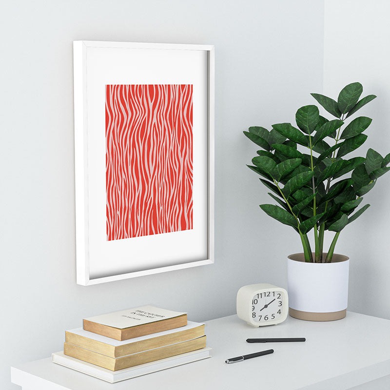 Avenie BR Red Zebra Stripe Recessed Framing Rectangle