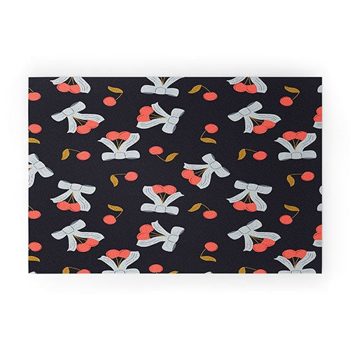 Jennifer Labre Cherries and Bows Welcome Mat