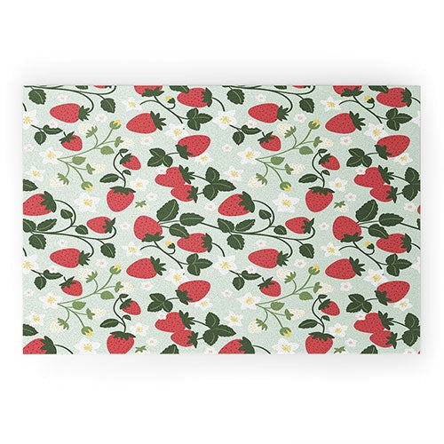 Design by Spark Strawberry Florals Fields Welcome Mat