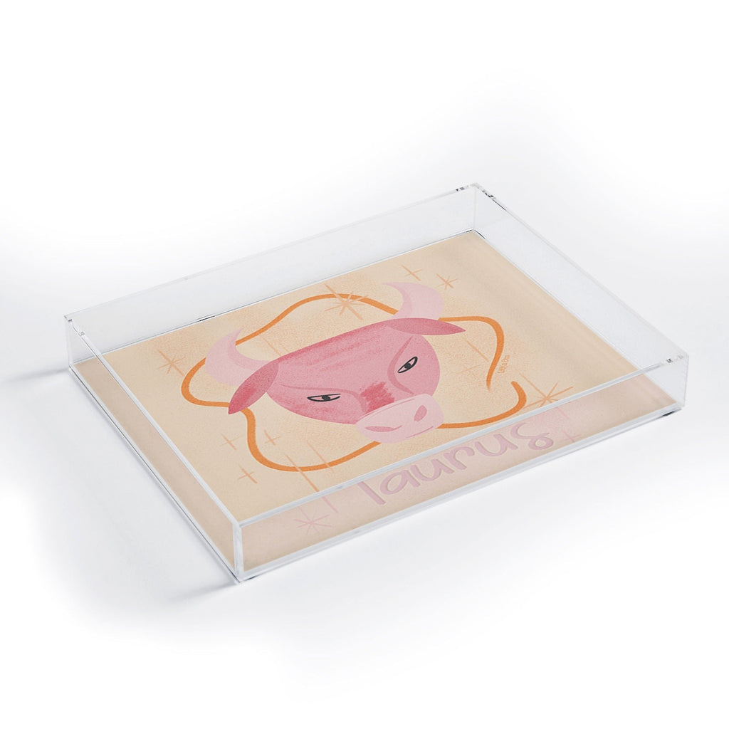 Little Om Zodiac Sign Taurus Acrylic Tray