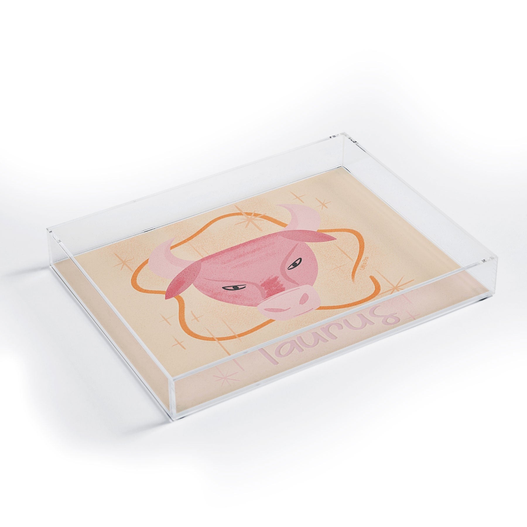 Little Om Zodiac Sign Taurus Acrylic Tray