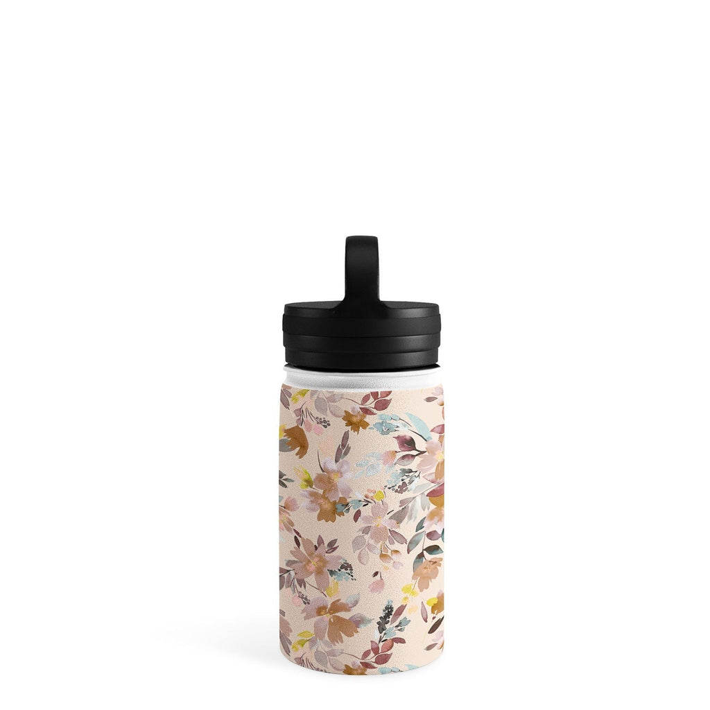 Ninola Design Botanic Retreat Floral Oleander Whimsical Soft Pink Water Bottle