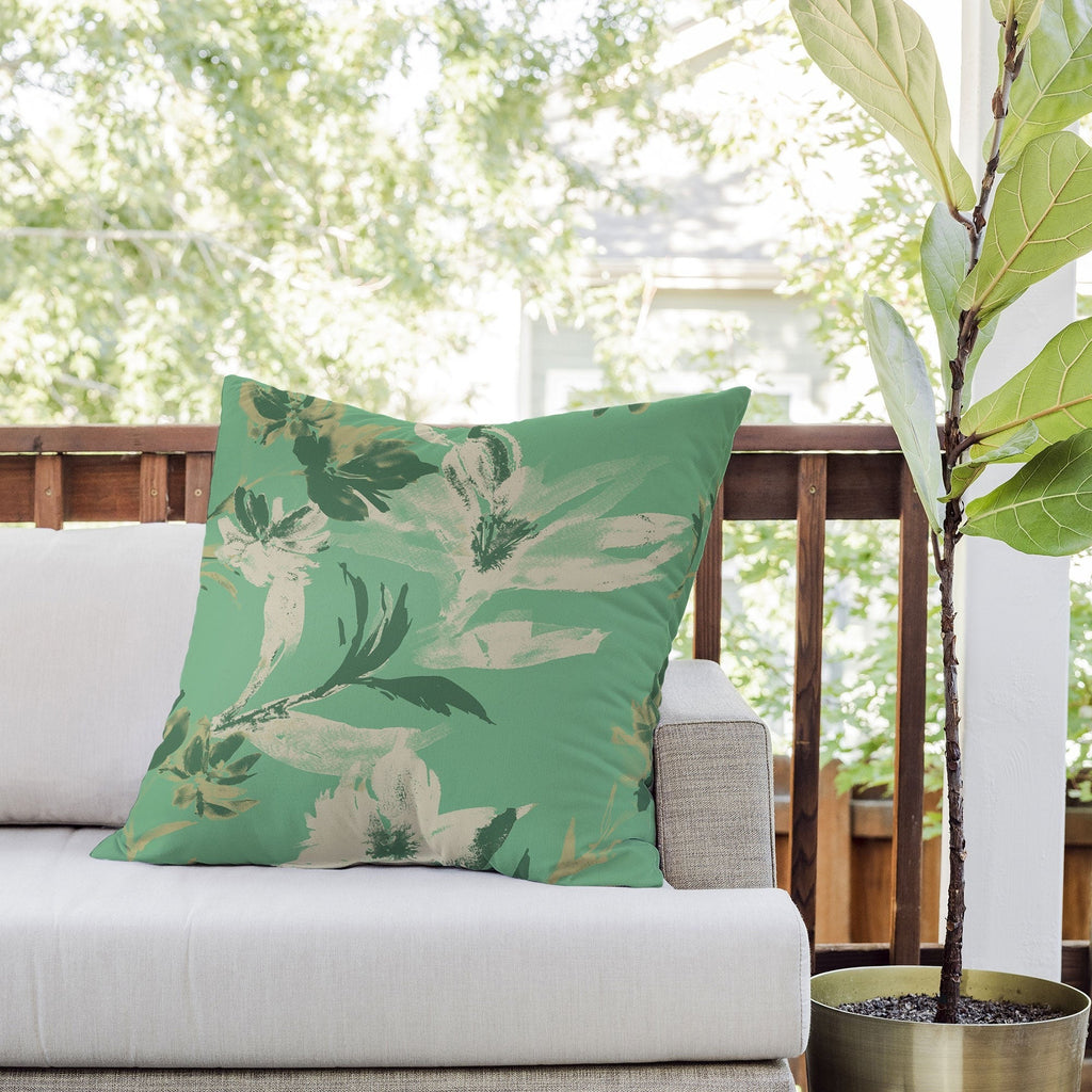 Gabriela Fuente Emma Green Outdoor Throw Pillow