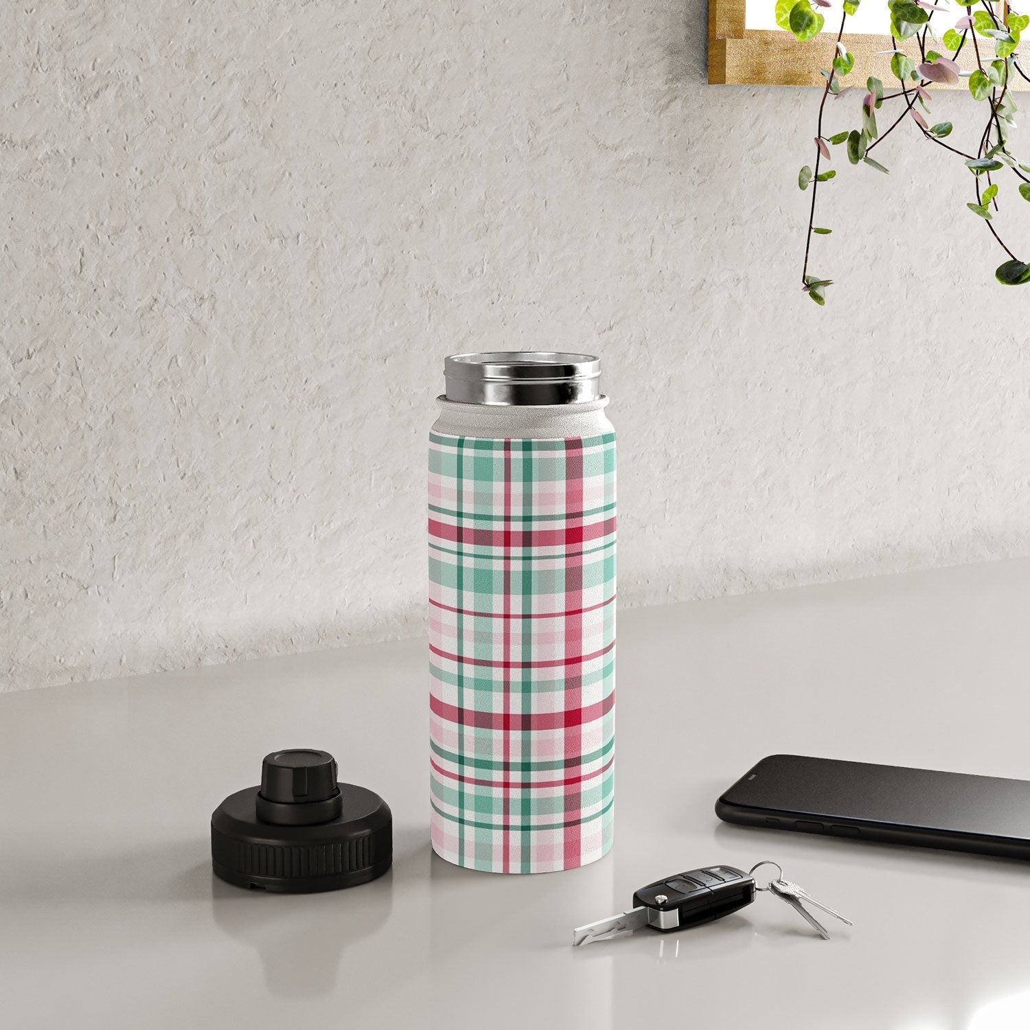 Lisa Argyropoulos Merry Vintage Plaid Water Bottle